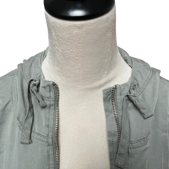 Abercrombie & Fitch Cropped Jacket Large Juniors Olive Green - Picture 6 of 6